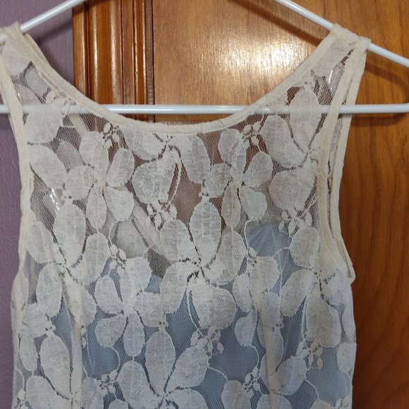 Modcloth Ryu Gray Floral Tulle Tea Dress Sz XS - Picture 2 of 8
